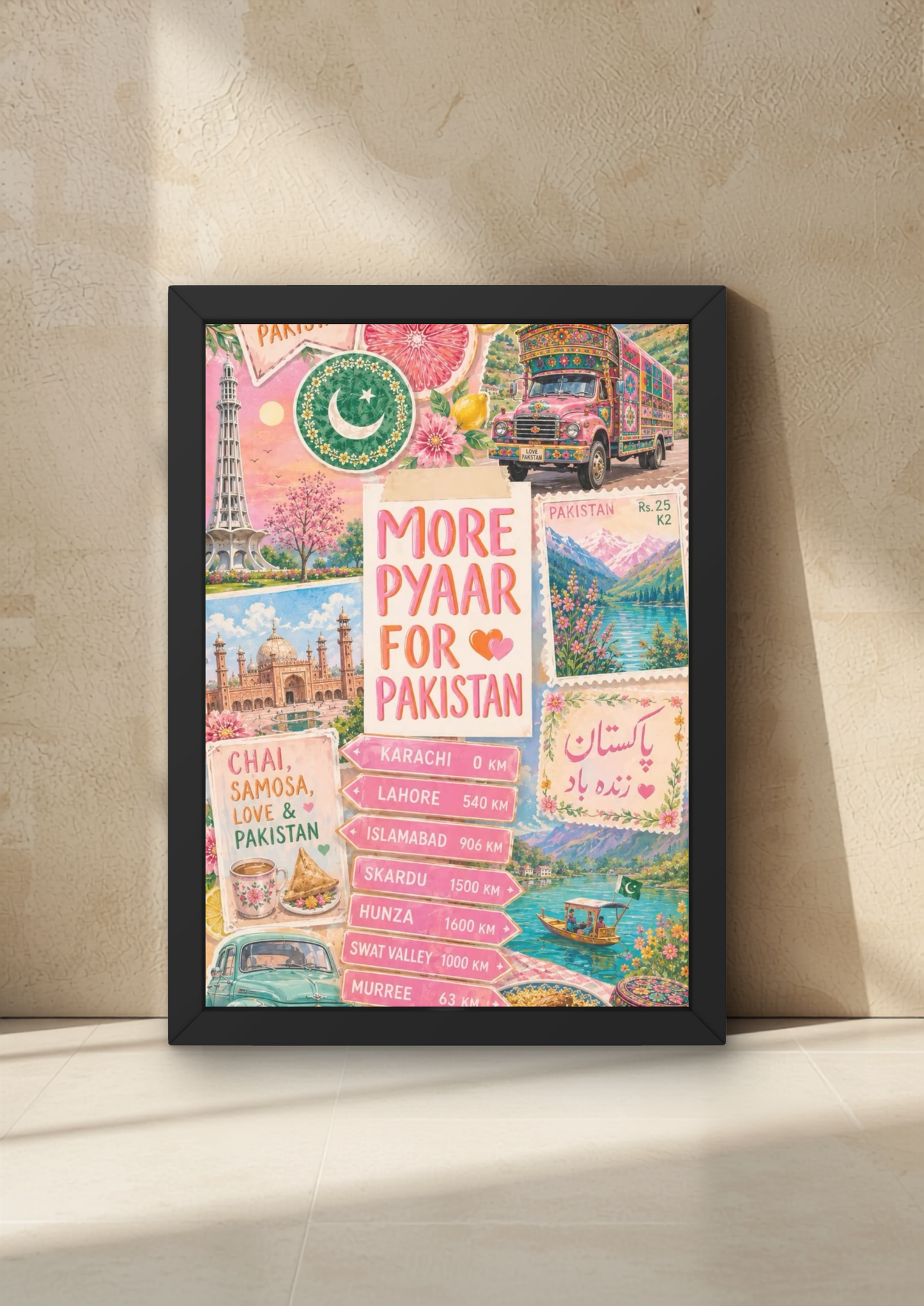 Pakistani Post Stamps Wall Art