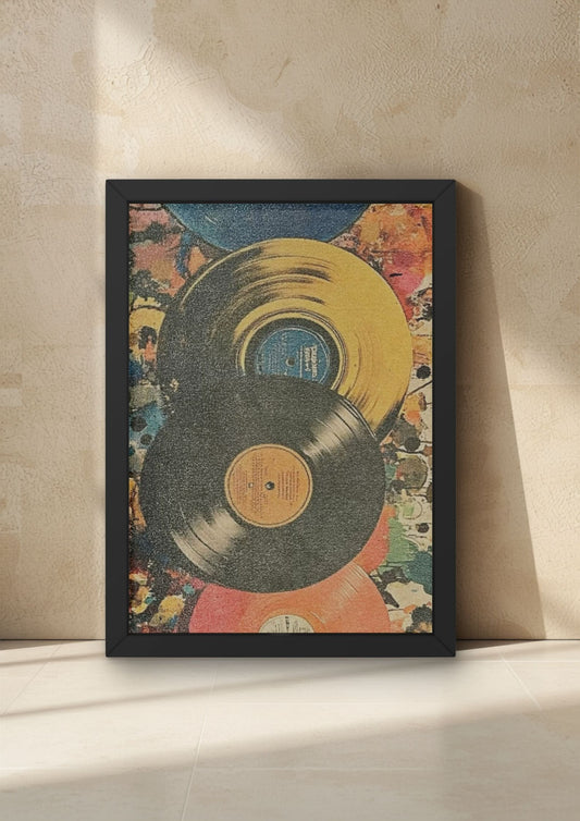 Retro discs Wall Frame